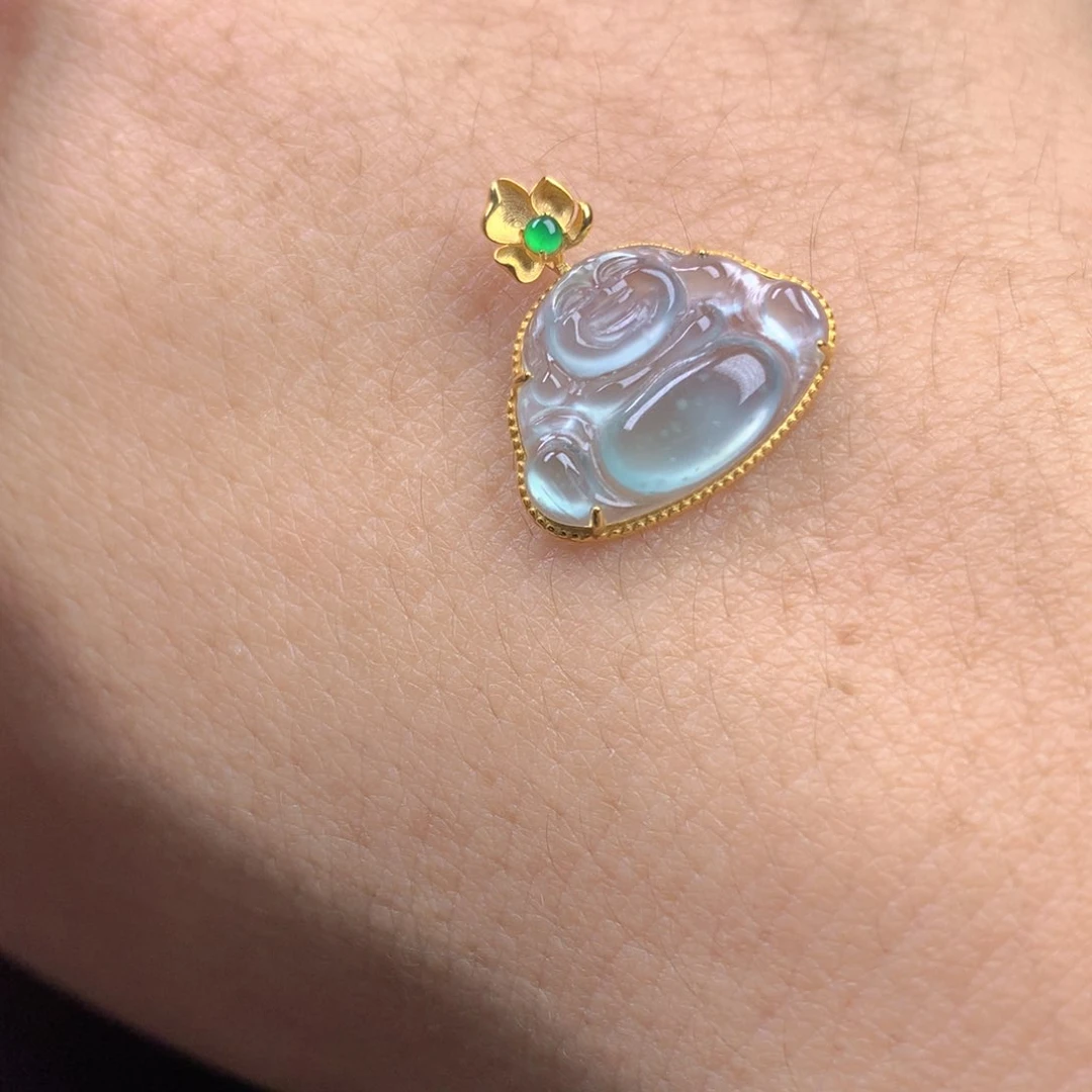 【闪购商品】颈饰18K金镶嵌翡翠翡翠