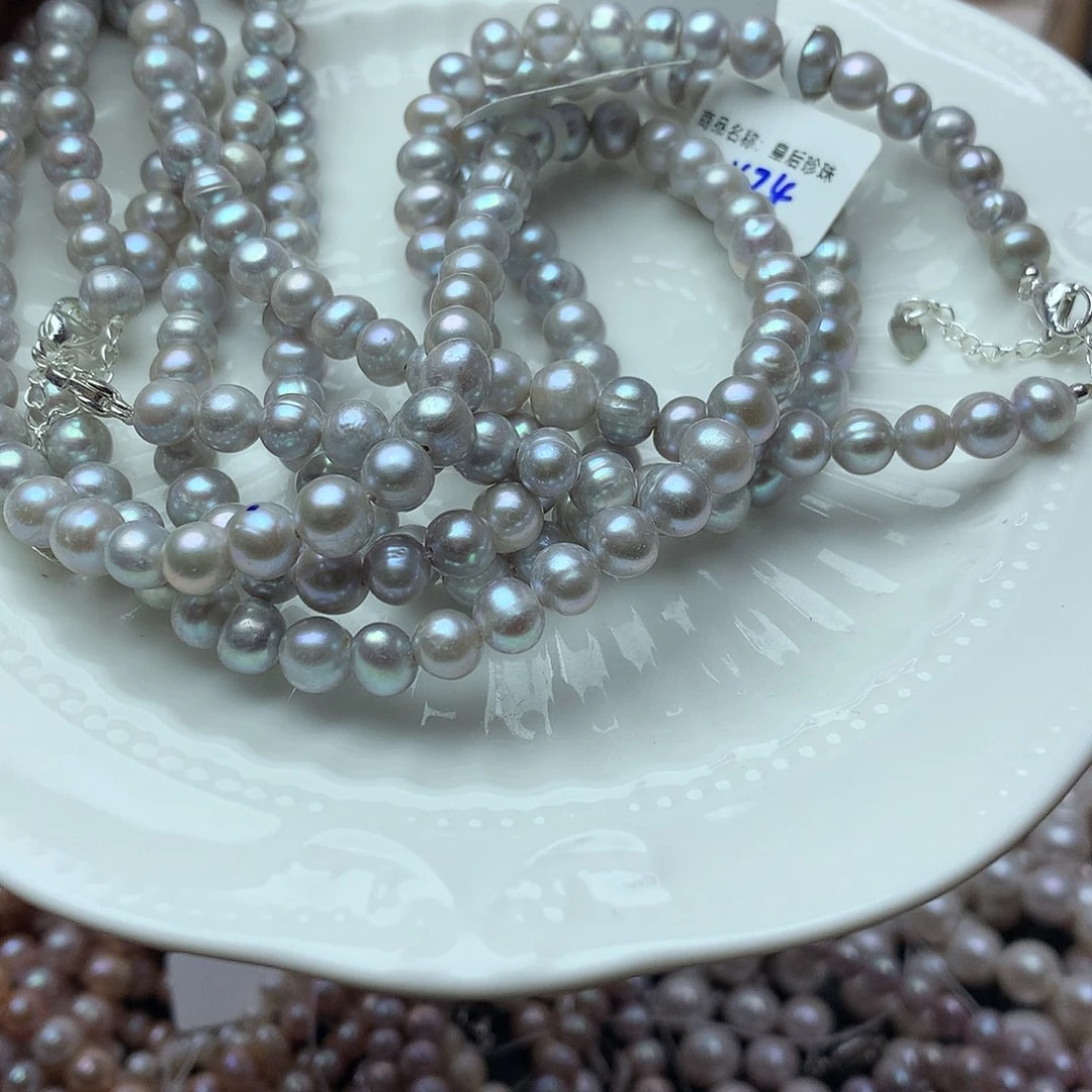 淡水珍珠6-7未镶嵌x24项链