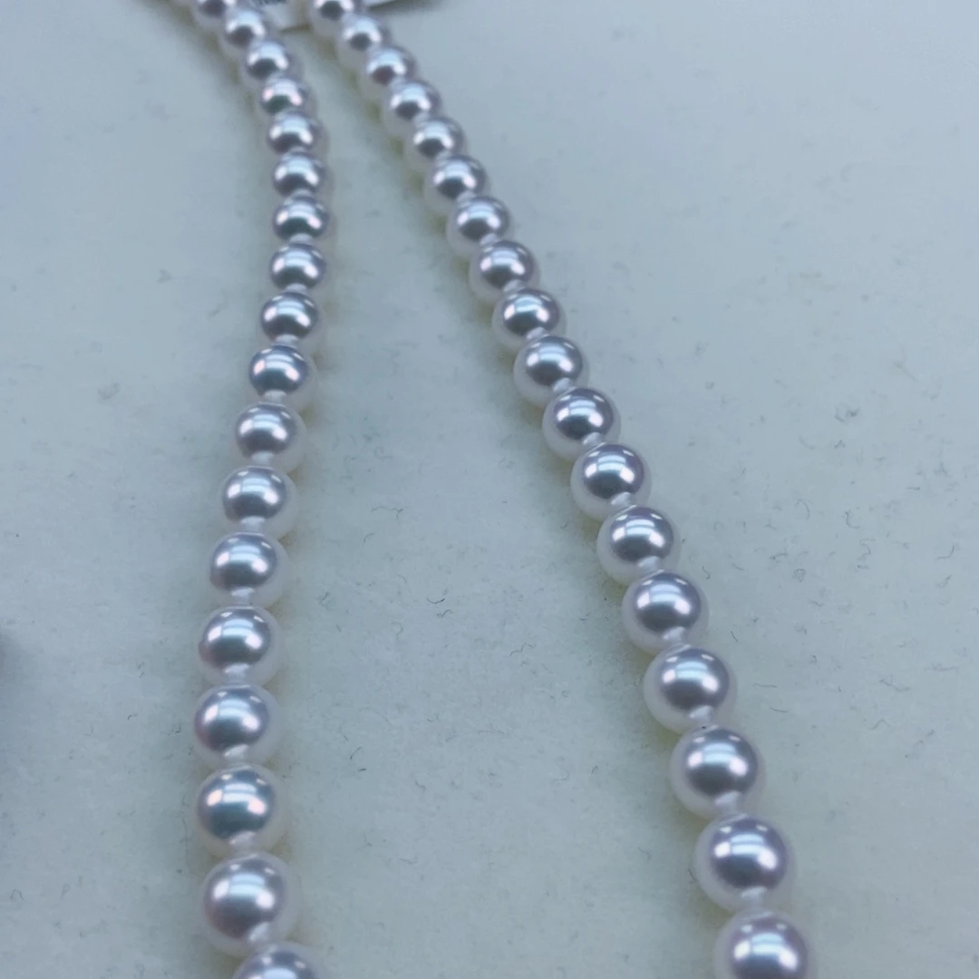 银S925镶嵌淡水珍珠7/8极强冷光正圆几乎无暇毕业