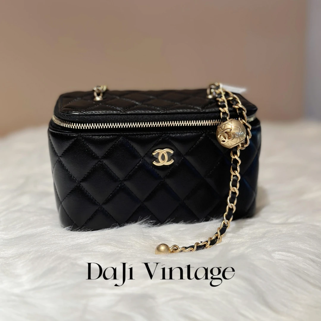 99新 Chanel/香奈儿 大吉中古/sh/黑金金球长盒子斜挎包