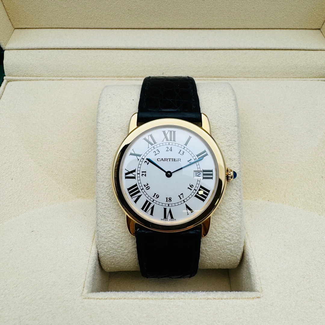 95新 Cartier/卡地亚 伦敦W6700455石英表径36mm 18K黄金 单表