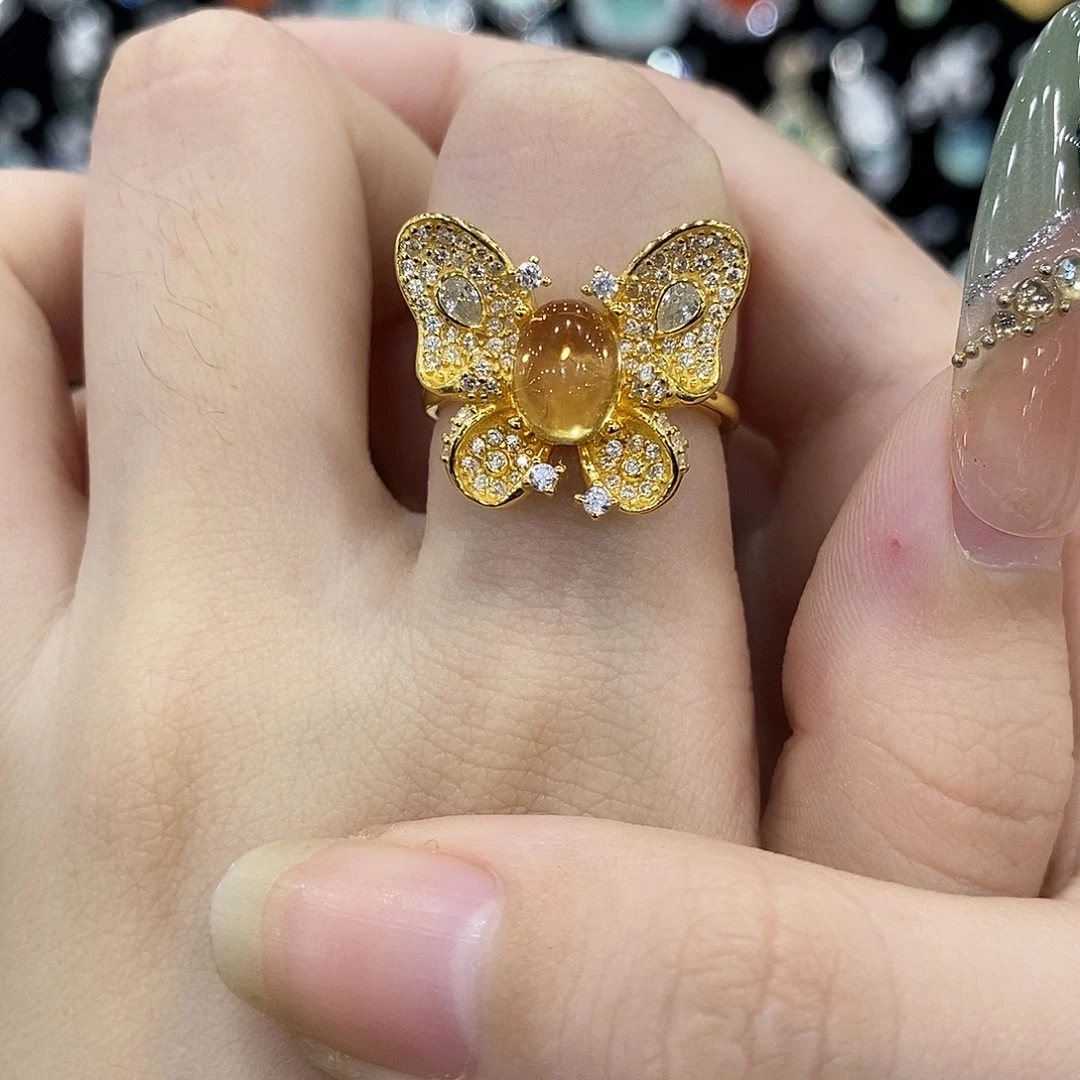 银S925镶嵌戒指黄晶