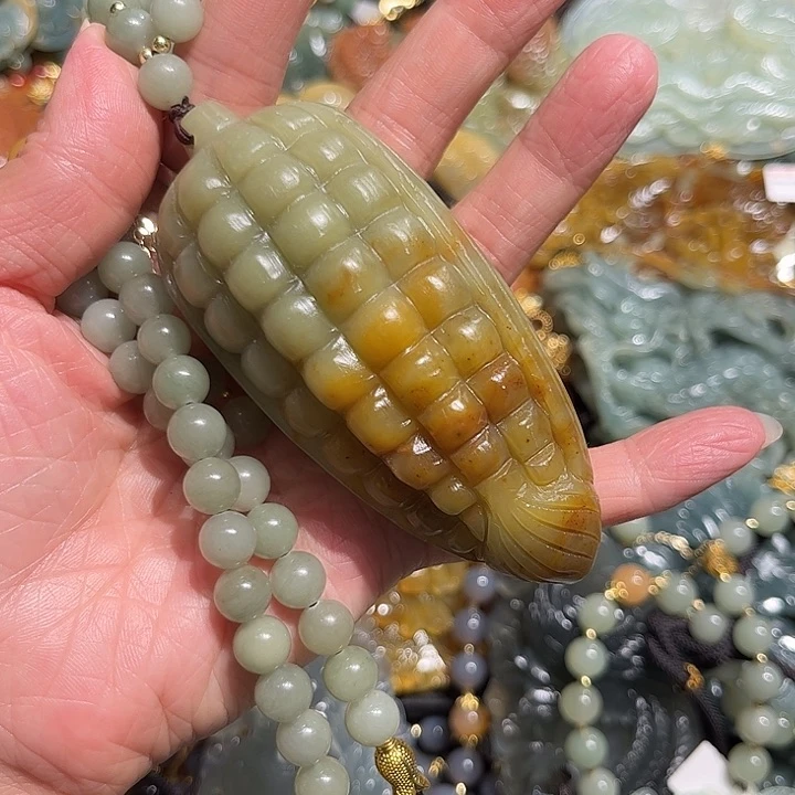 岫玉未镶嵌毛衣链