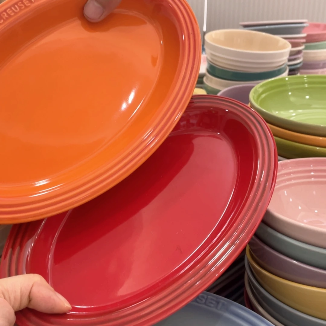 微瑕2个椭圆平盘鱼盘