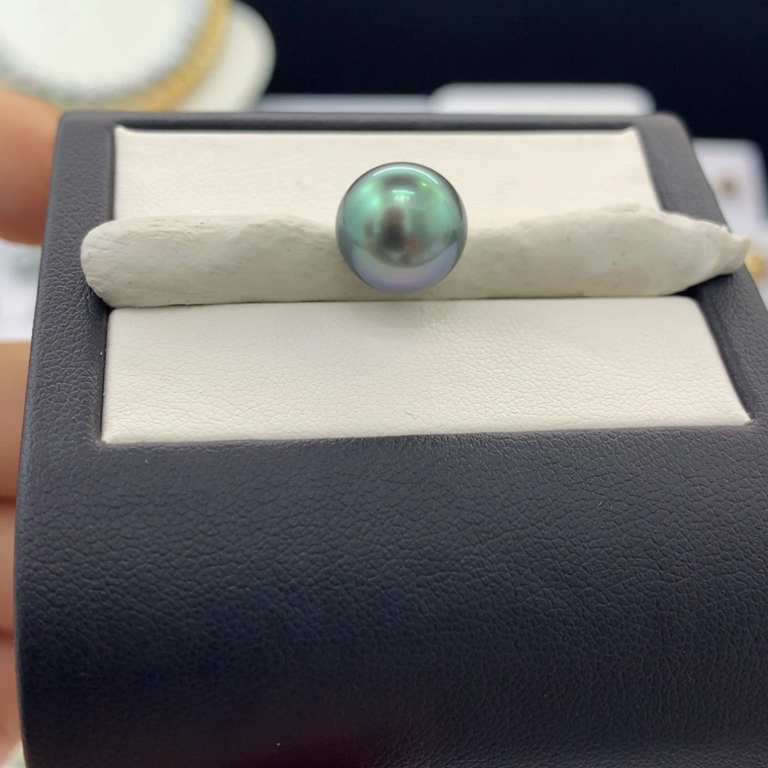 未镶嵌裸珠定制海水珍珠孔雀蓝10.9mm