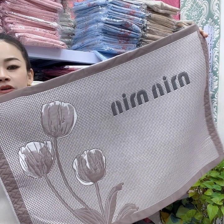 棉咖色郁金香纯棉