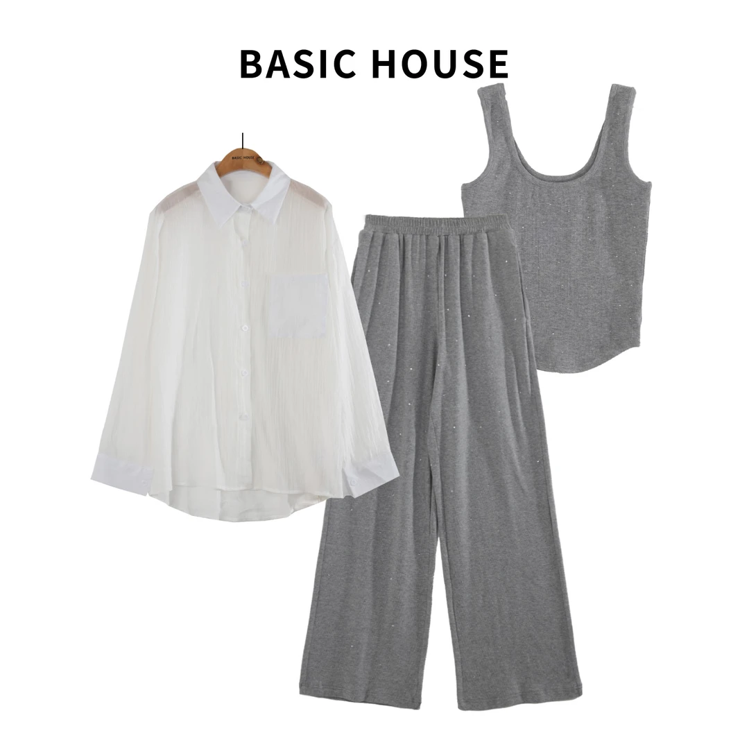 春夏休闲时尚长袖简约衬衫套装设计师M022