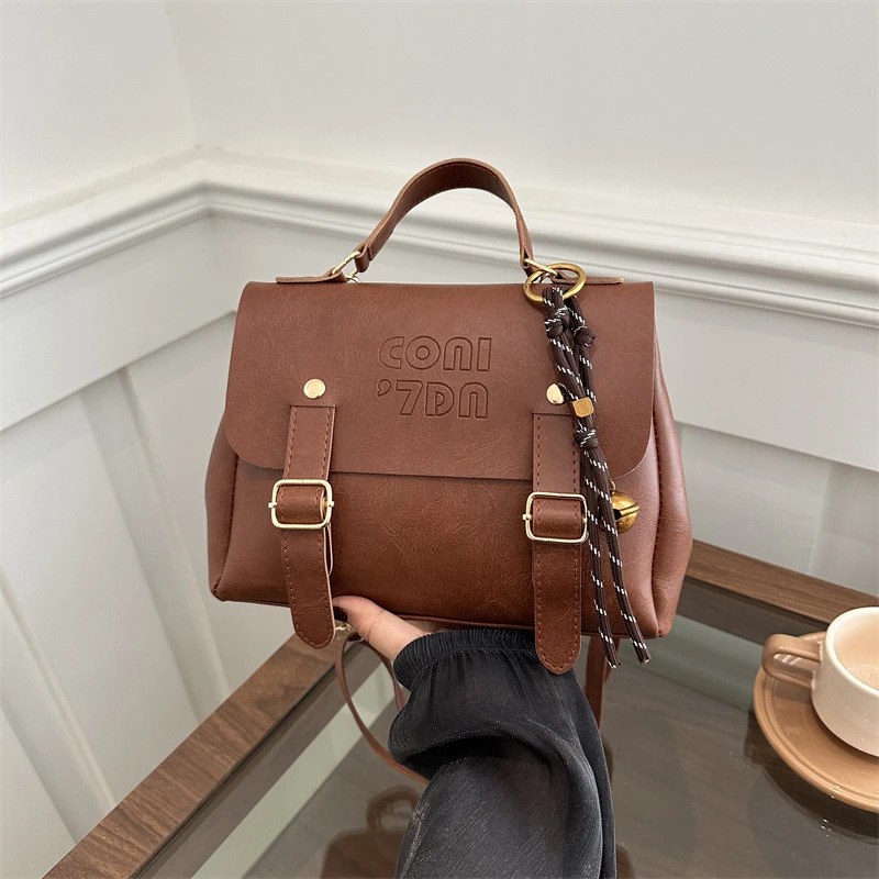 韩版小众复古休闲百搭学院风大容量双肩包女包单肩手提包斜挎包包