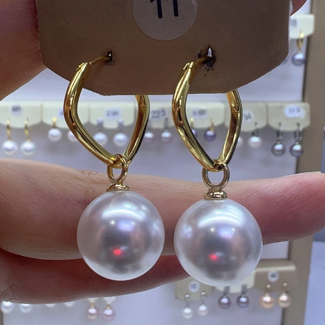 银S925镶嵌淡水珍珠耳饰