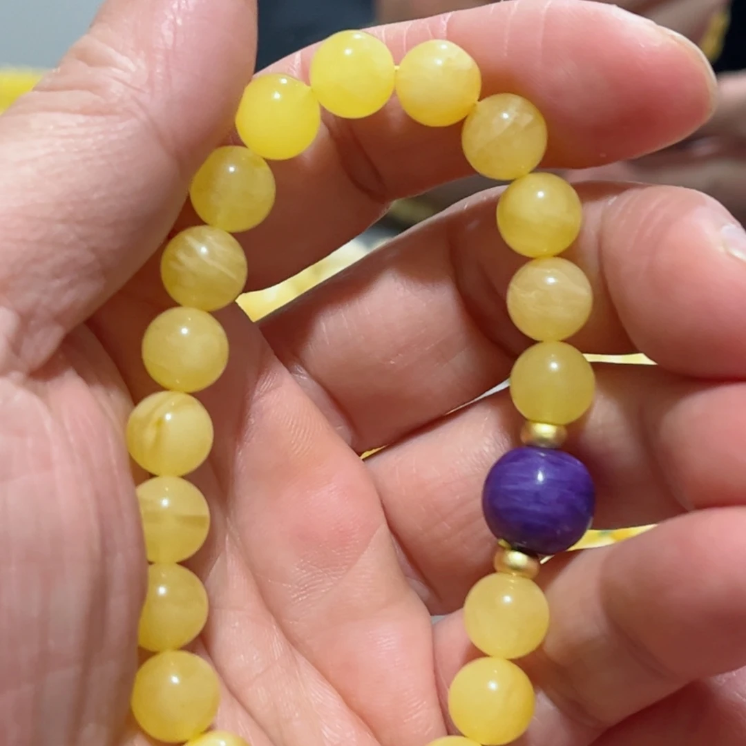 蜜蜡手串未镶嵌琥珀蜜蜡手串9mm+