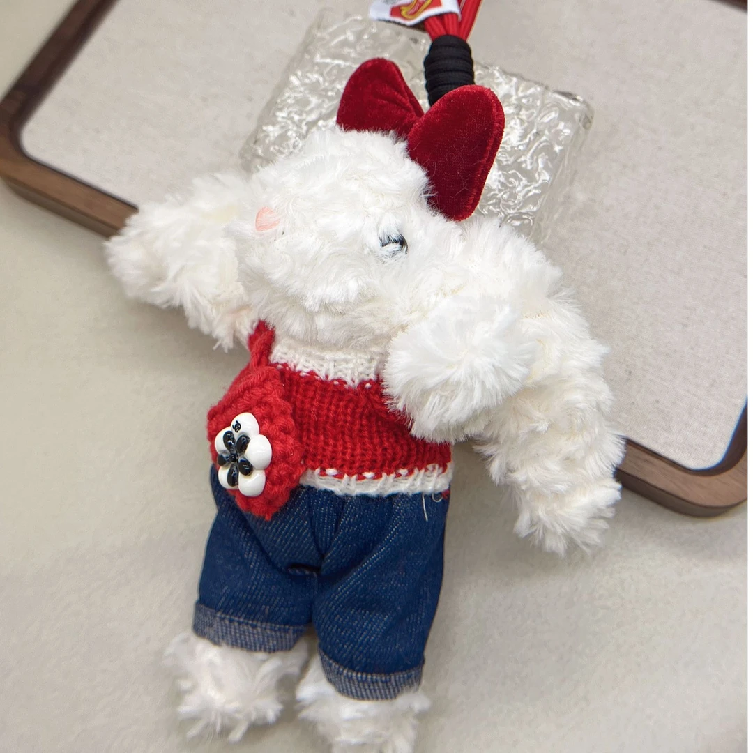 BAOSHATI/宝莎缇 铜合金布艺吊坠 F-739可爱毛绒兔子挂件