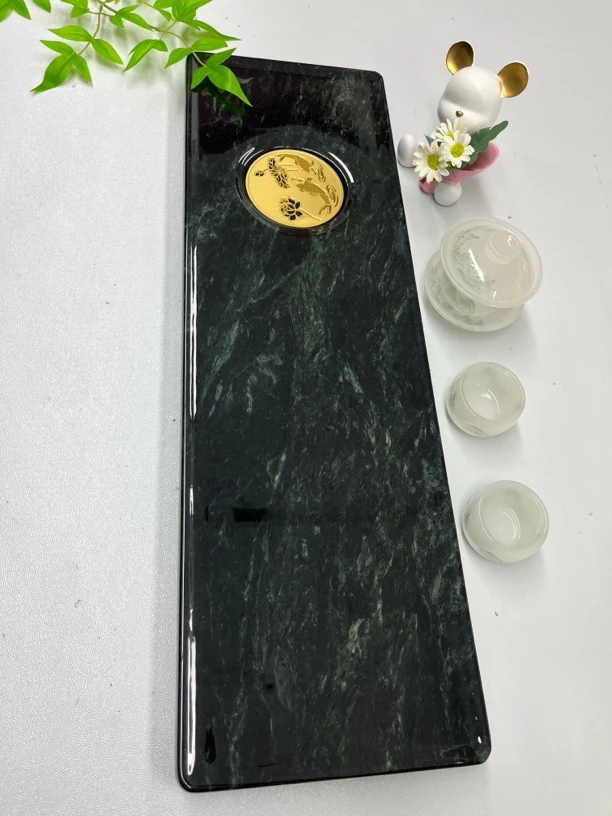 精品天然奢石简约大方家用茶盘-普拉达绿