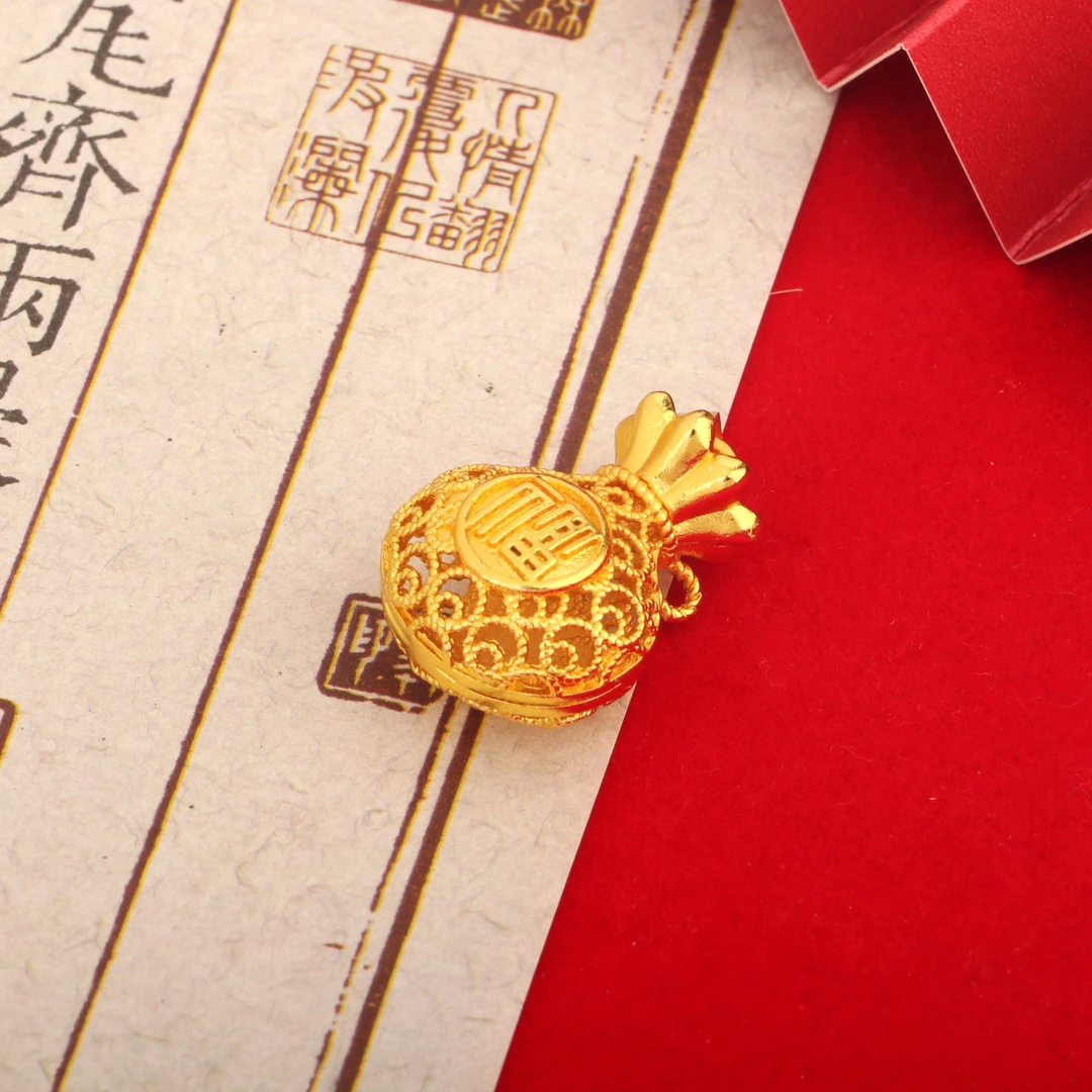 【小丽专属】CSDZ018K黄色时尚百搭镂空钱袋合金吊坠