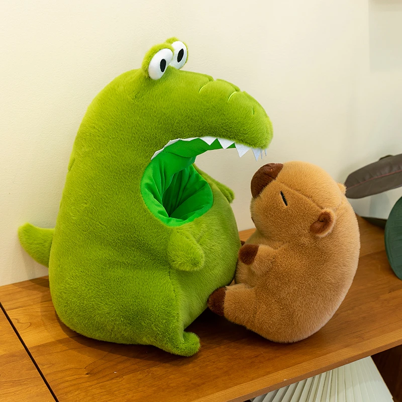 可爱貂绒鳄鱼窝水豚卡皮巴拉玩偶毛绒玩具公仔情人节礼物生日礼物