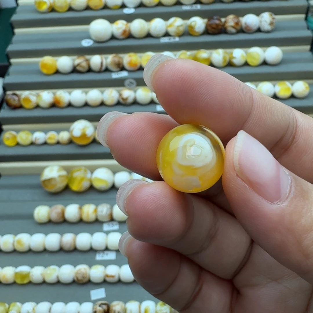 裸石琥珀未镶嵌15➕圆珠