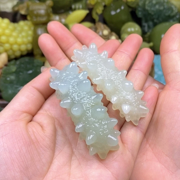 蛇纹石玉手把未镶嵌独**雪