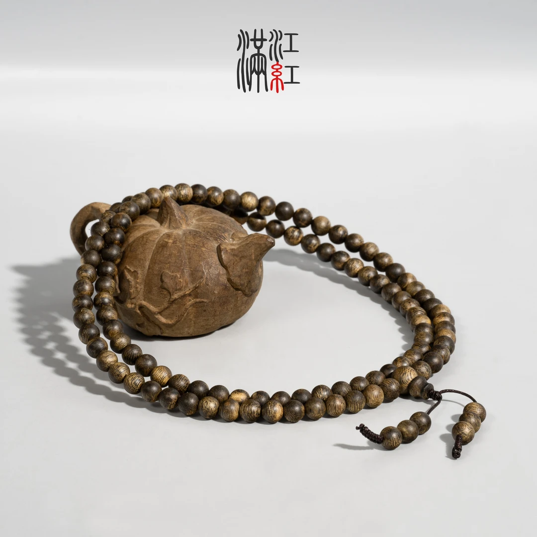 满江红 沉香手串尖峰岭乌身圆叶/圆珠0.7长串/99沉/莺歌绿棋楠CC7