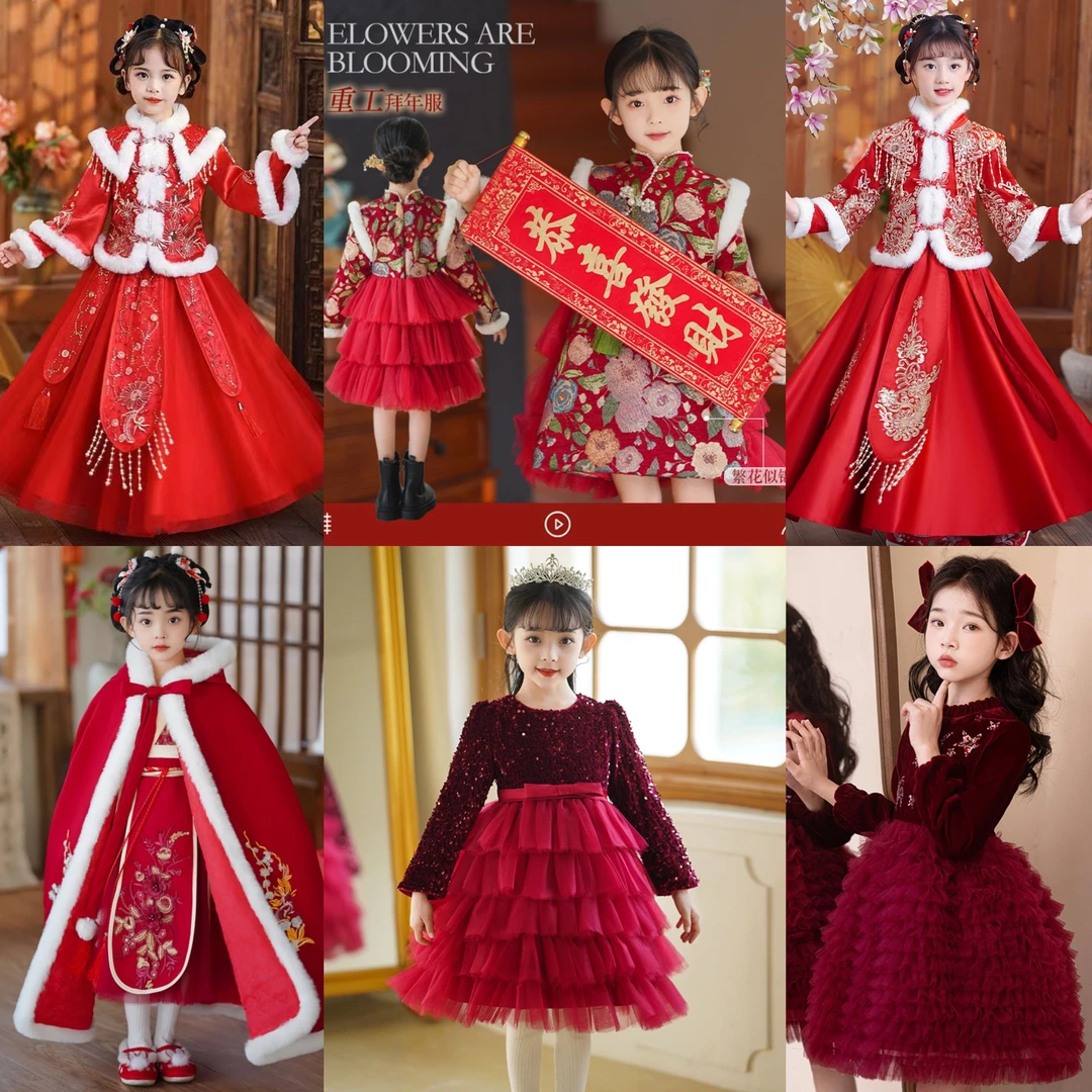 【高货青仓】女童秋冬儿童加厚古装中国风唐装小女孩春夏秋冬季青仓