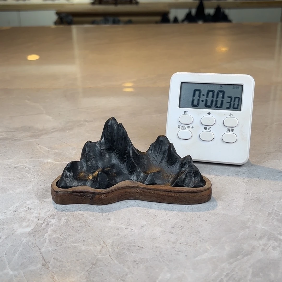 月***亮灵璧石手工雕刻奇石摆件