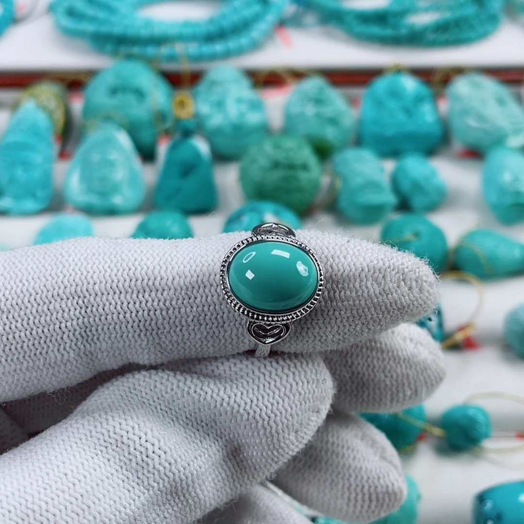 绿松石银S925镶嵌车挂