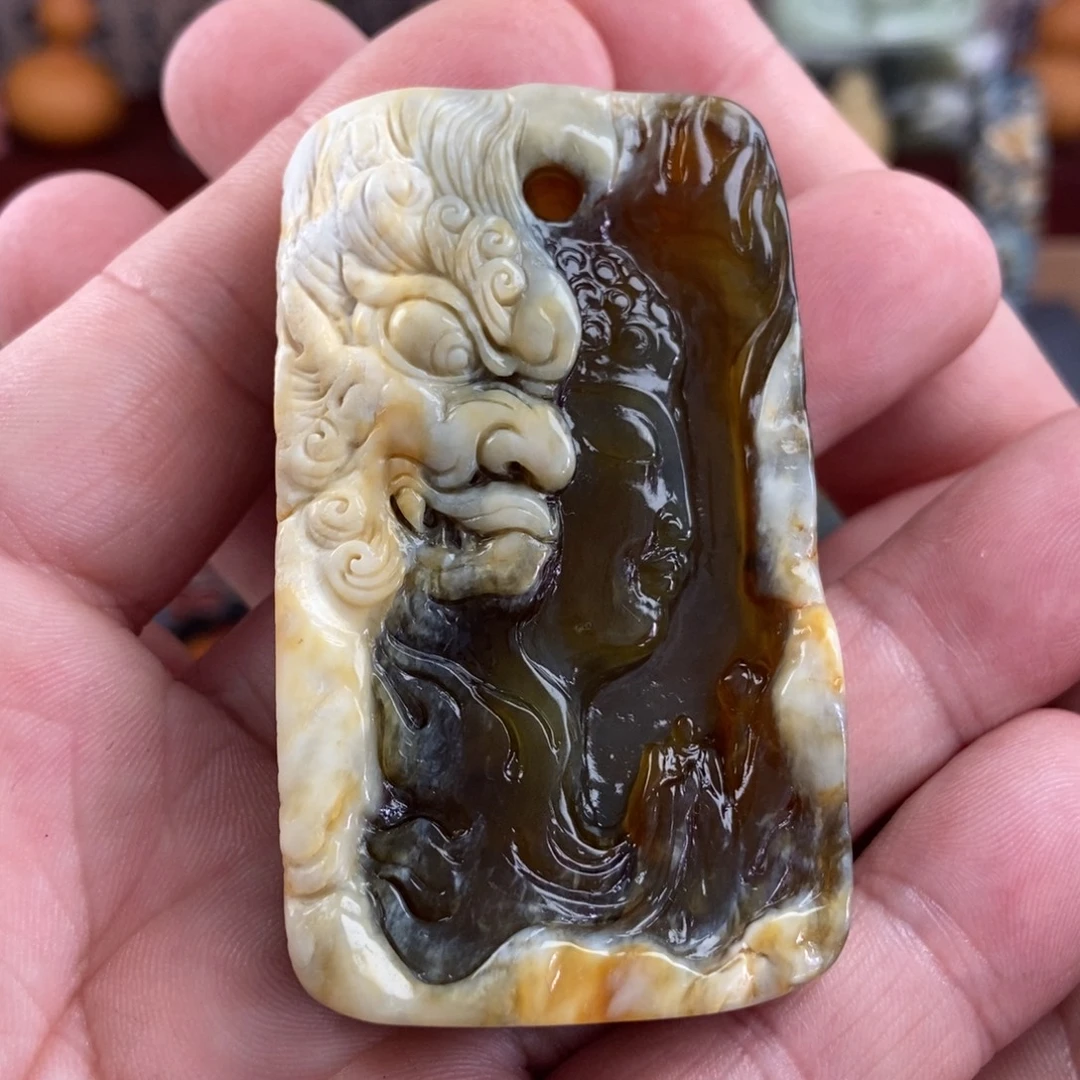 纯***生岫玉未镶嵌手把件