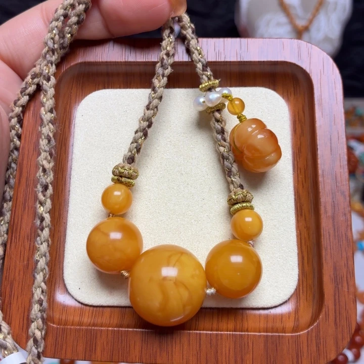 蜜蜡未镶嵌颈饰项链