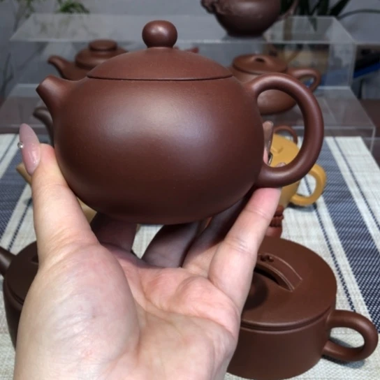 紫砂茶壶西施紫泥半手工200cc