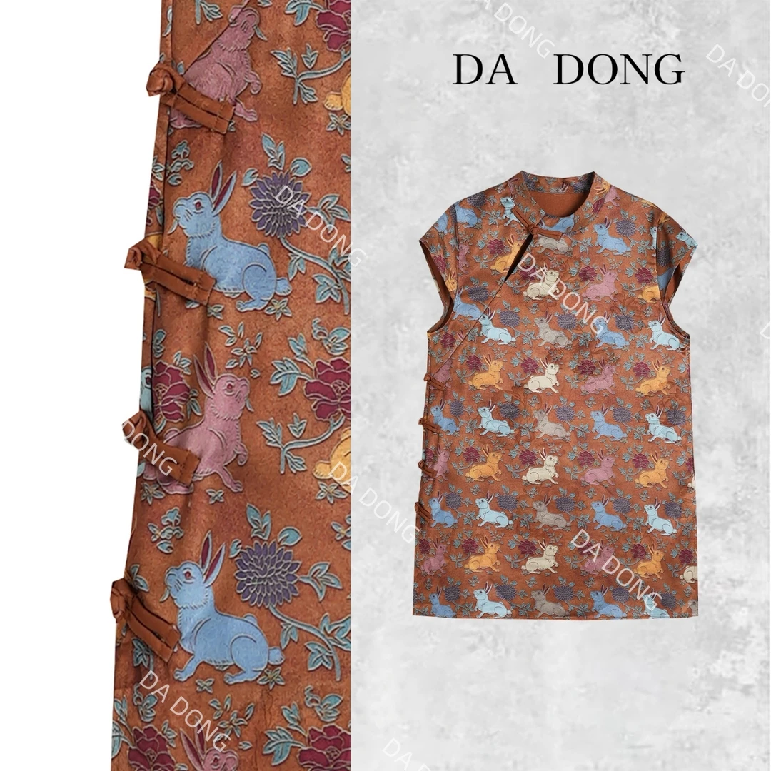 珐琅彩兔--中式国风气质时尚百搭夏季复古小众设计休闲显瘦连衣裙