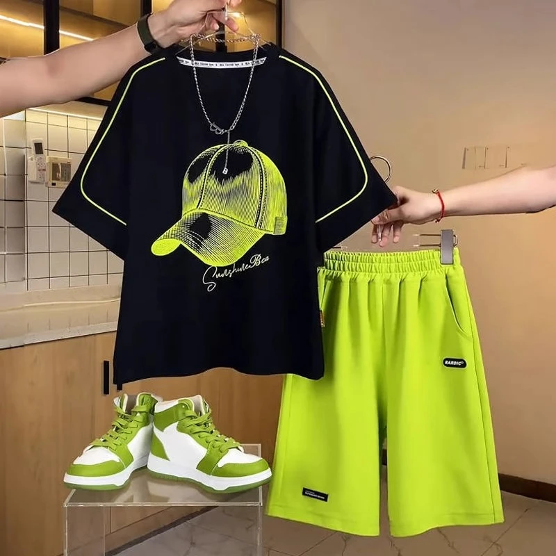 男童夏装套装2025新款洋气儿童痞帅童装短袖男孩夏季宝宝帅气衣服