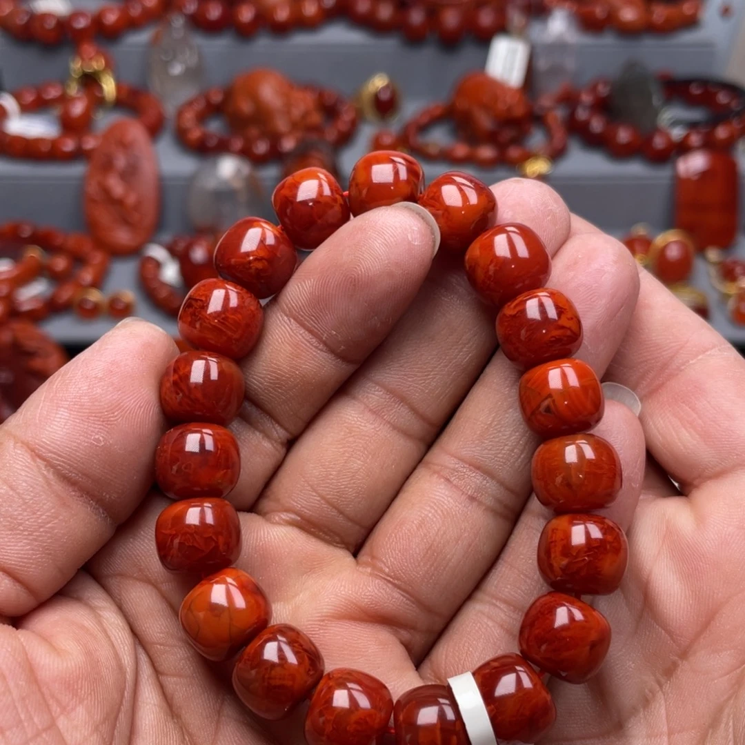 南红玛瑙未镶嵌珠宝奇石单圈11➕