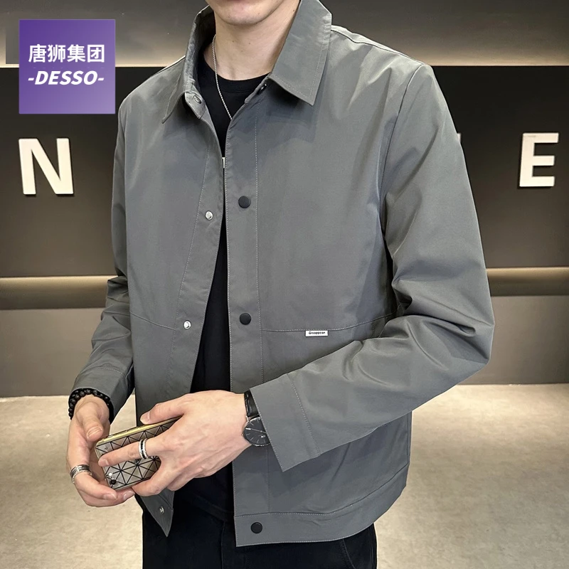 唐狮集团DESSO春秋季夹克男士2025新款工装翻领上衣宽松外套男款