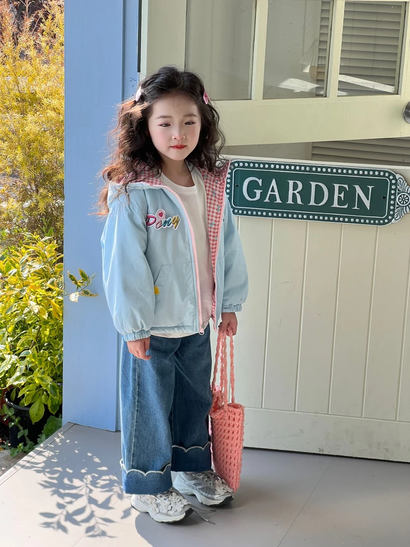 女童早春夹棉外套儿童棉服双面穿女童夹棉外套2025新款爆款8830-5