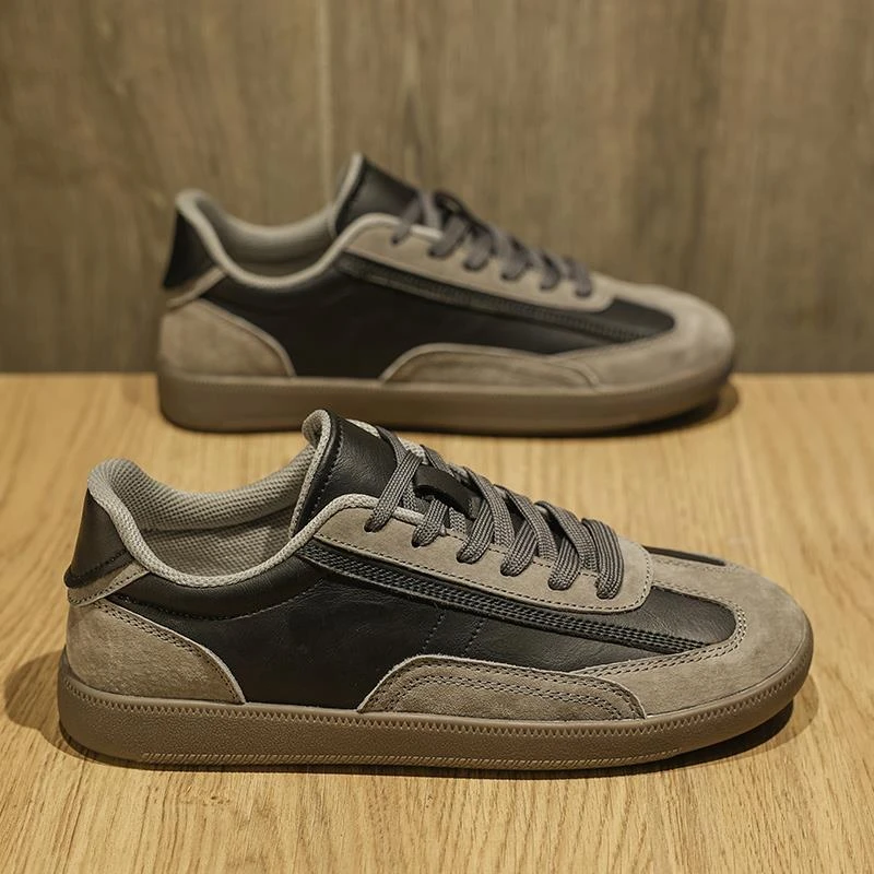 HKHY阿甘男鞋透气百搭休闲板鞋男士软底运动德训黑色薄底休闲