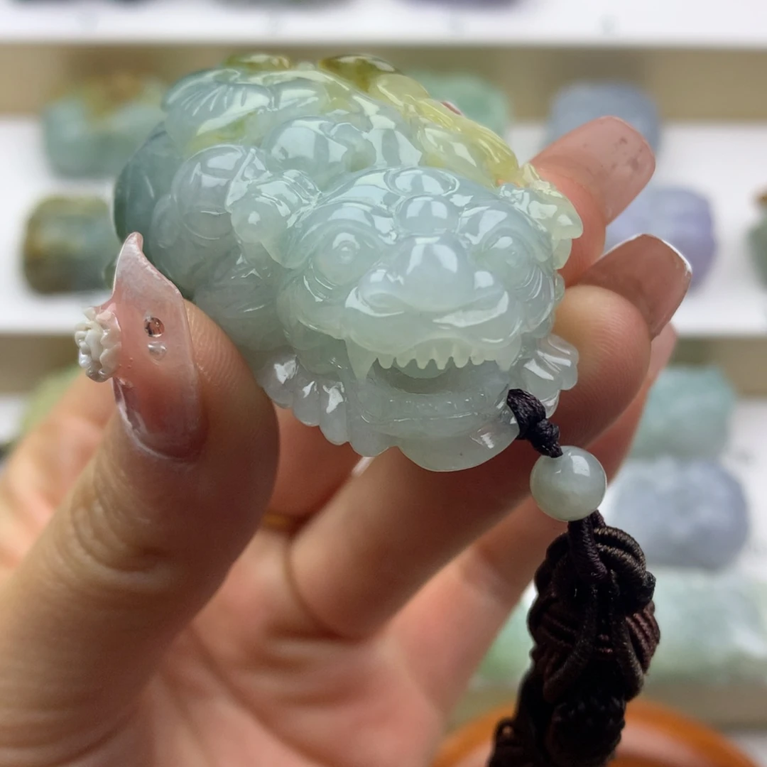 翡翠吊坠(不含链)未镶嵌独****柔天然缅甸翡翠A货貔貅