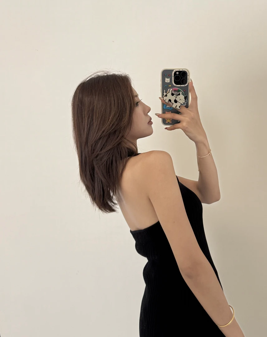 2025东大门新款"Night Knot"夜馥系列挂脖针织遮副乳微胖必入背心