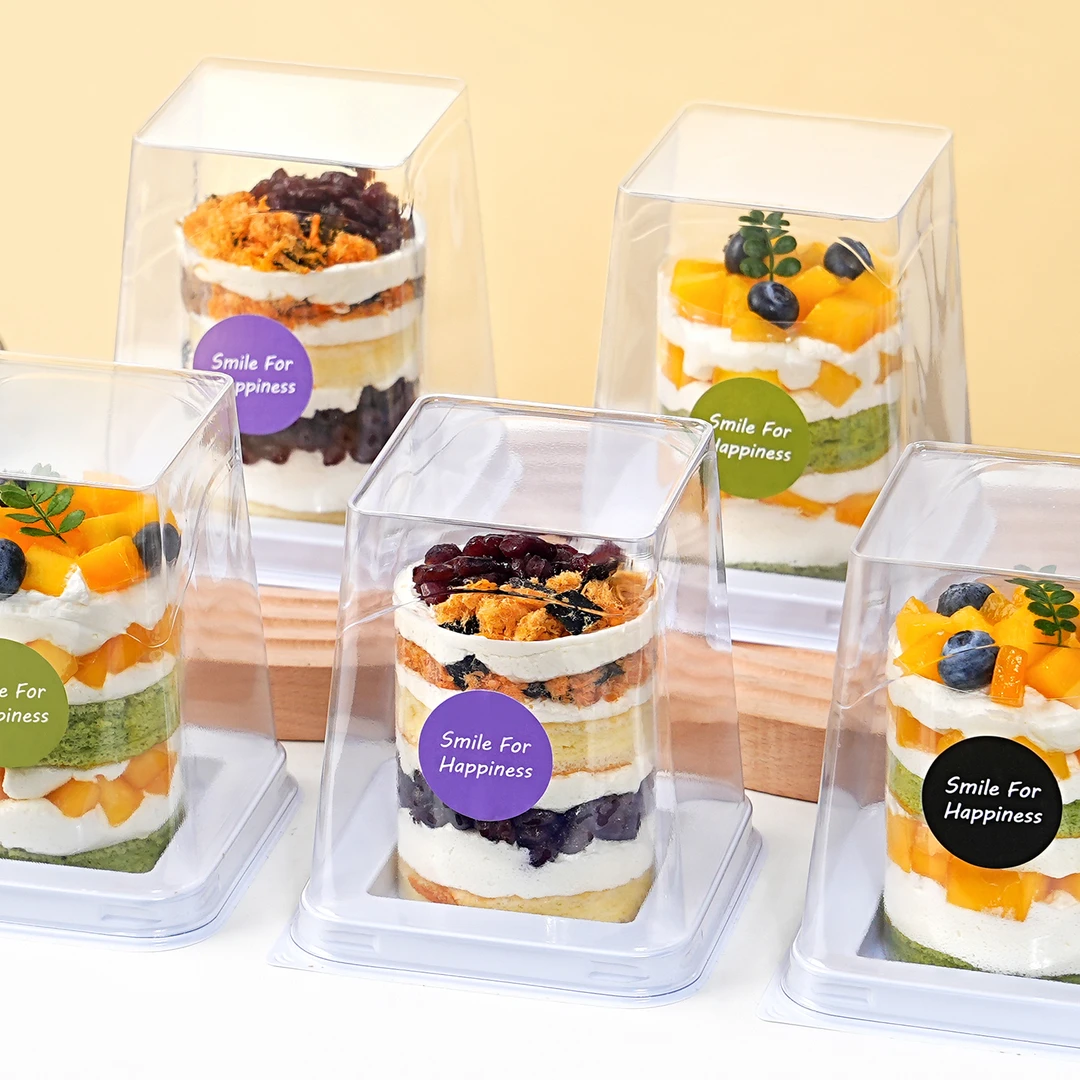 2英寸蛋糕盒小西点包装盒甜品打包盒子透明慕斯围边切块蛋糕烘焙