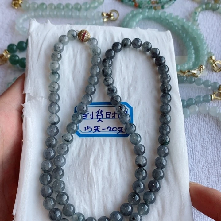 未镶嵌定制翡翠缅甸翡翠a货冰乌鸡手链乌鸡花项链卡7.2