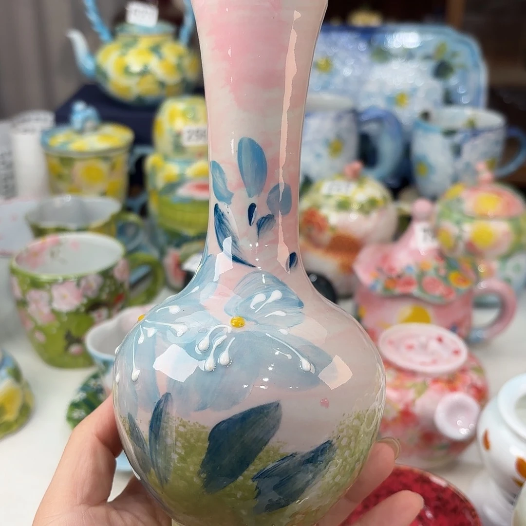 景德镇手绘高温釉下彩陶瓷茶具
