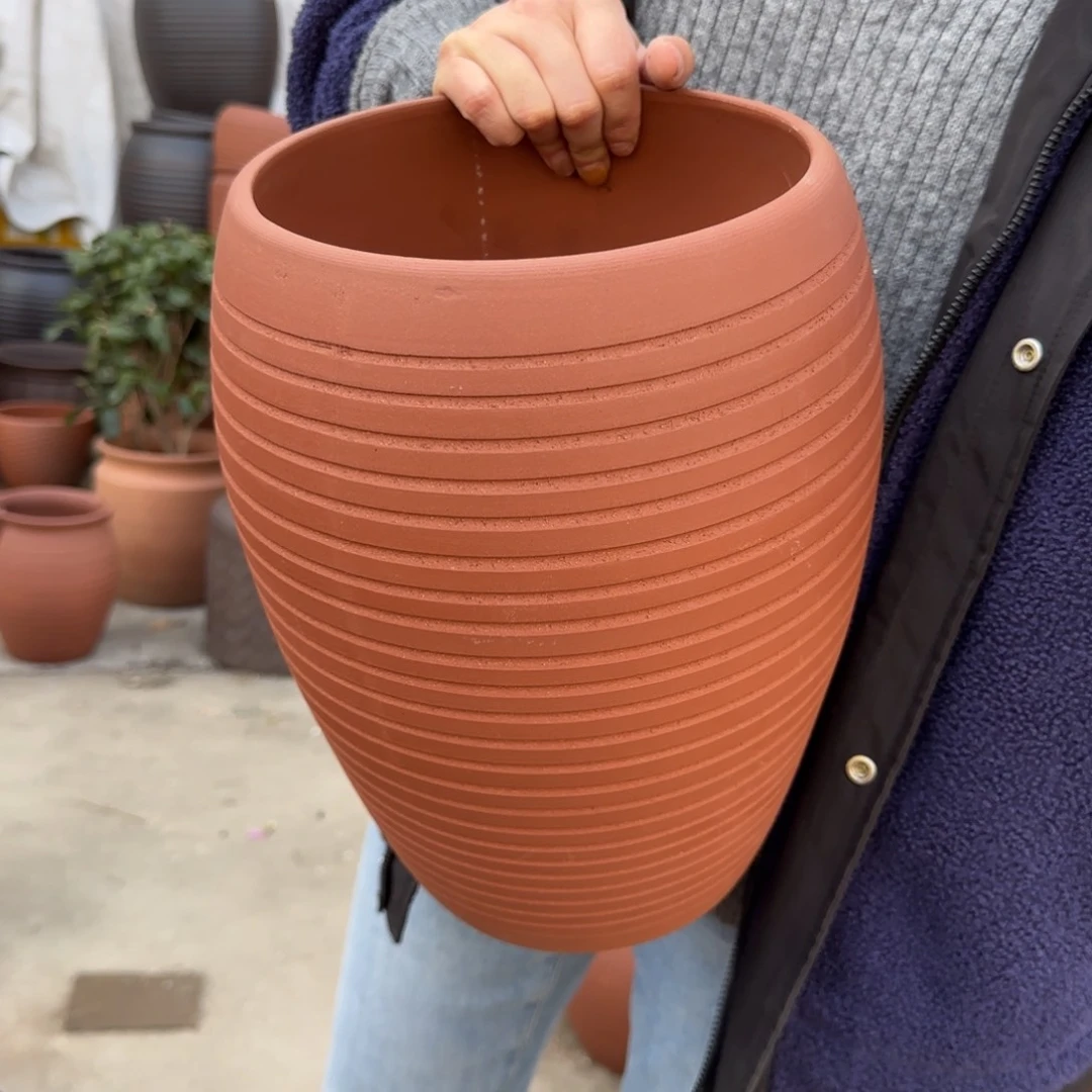 紫砂花盆口22高34宜兴紫砂