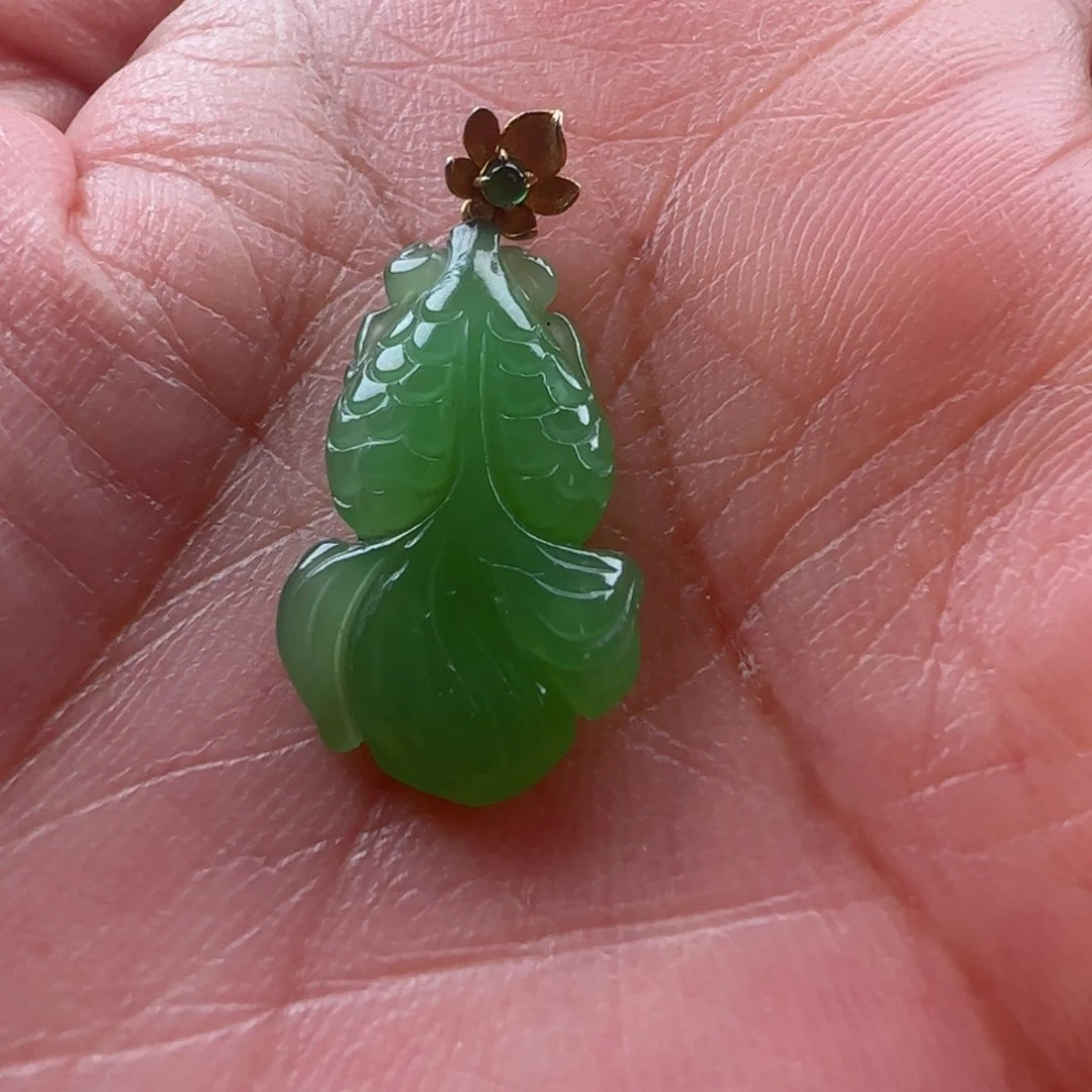 和田玉颈饰18K金镶嵌