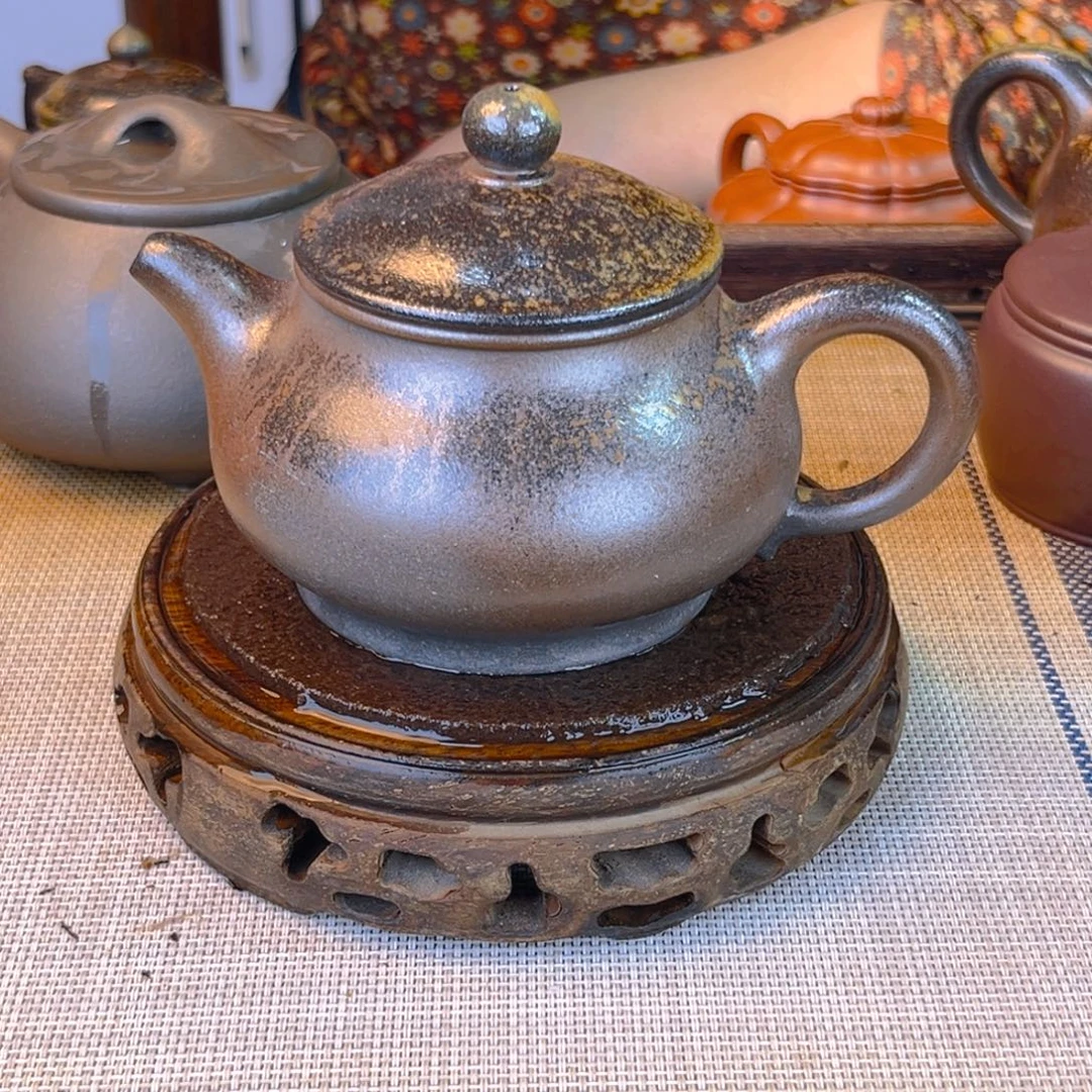 紫砂茶壶底槽清柴烧240cc