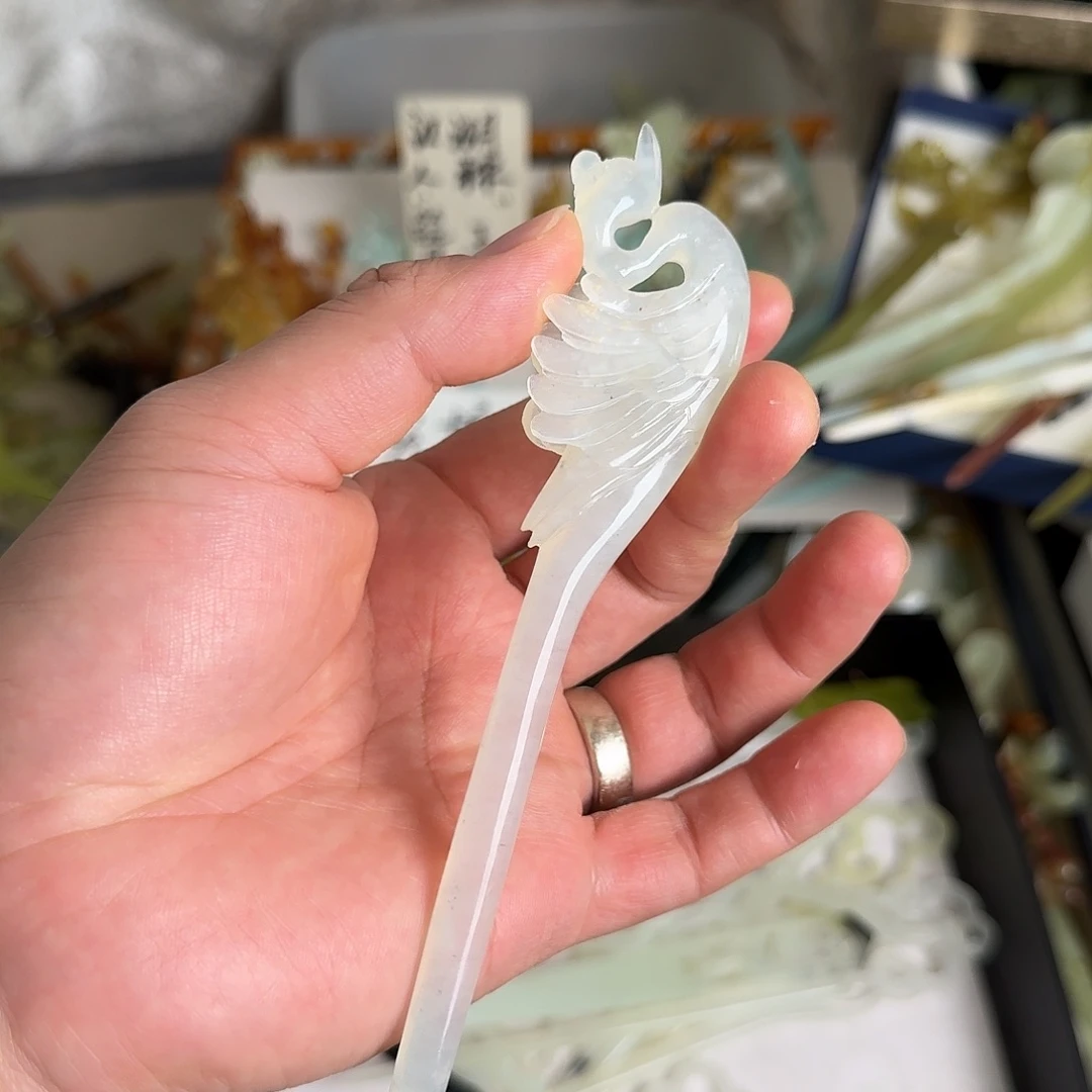 蛇纹石玉未镶嵌发饰