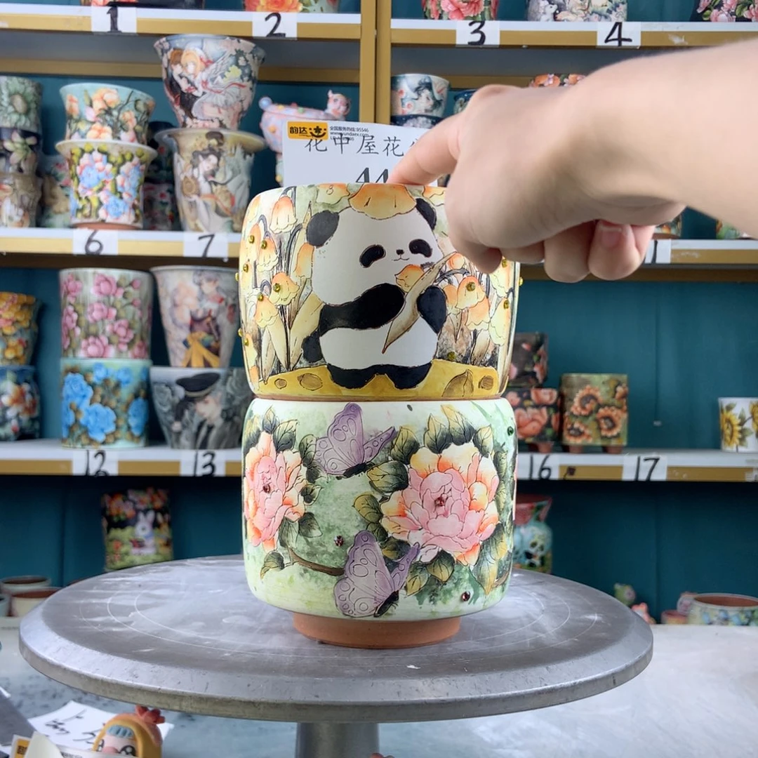 陶景德镇手工花盆445