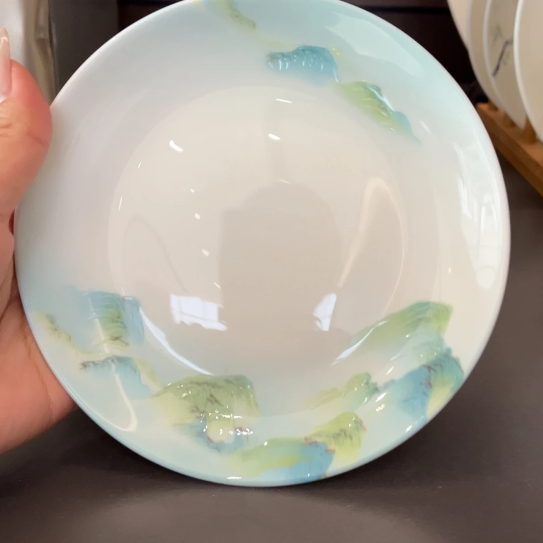 瓷片江山如画6寸碟