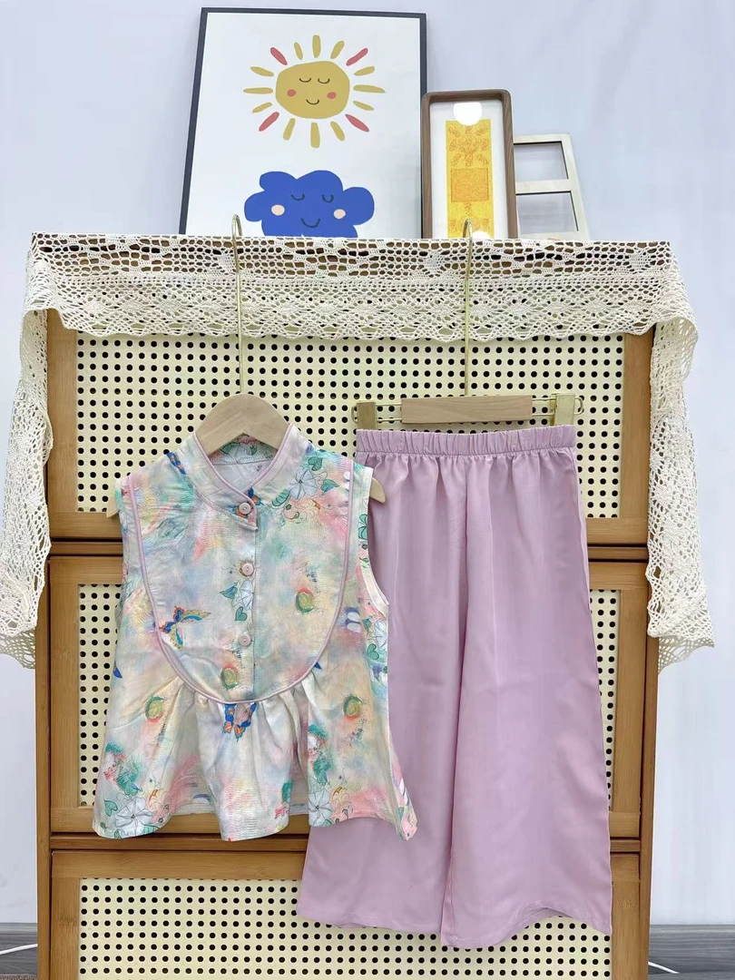 2025夏季儿童人造棉短袖裤子套装现货7.23