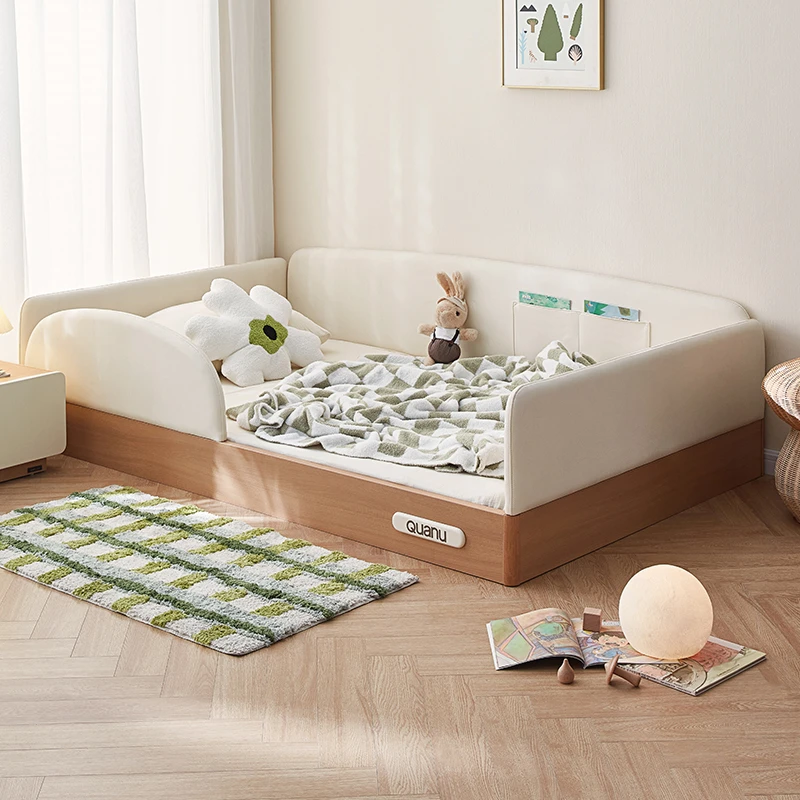 （相似品下架）全友家居真皮床儿童床儿童房软包靠背公主床