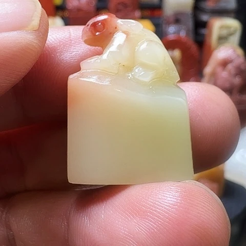 寿山石暖***心紅花芙蓉石