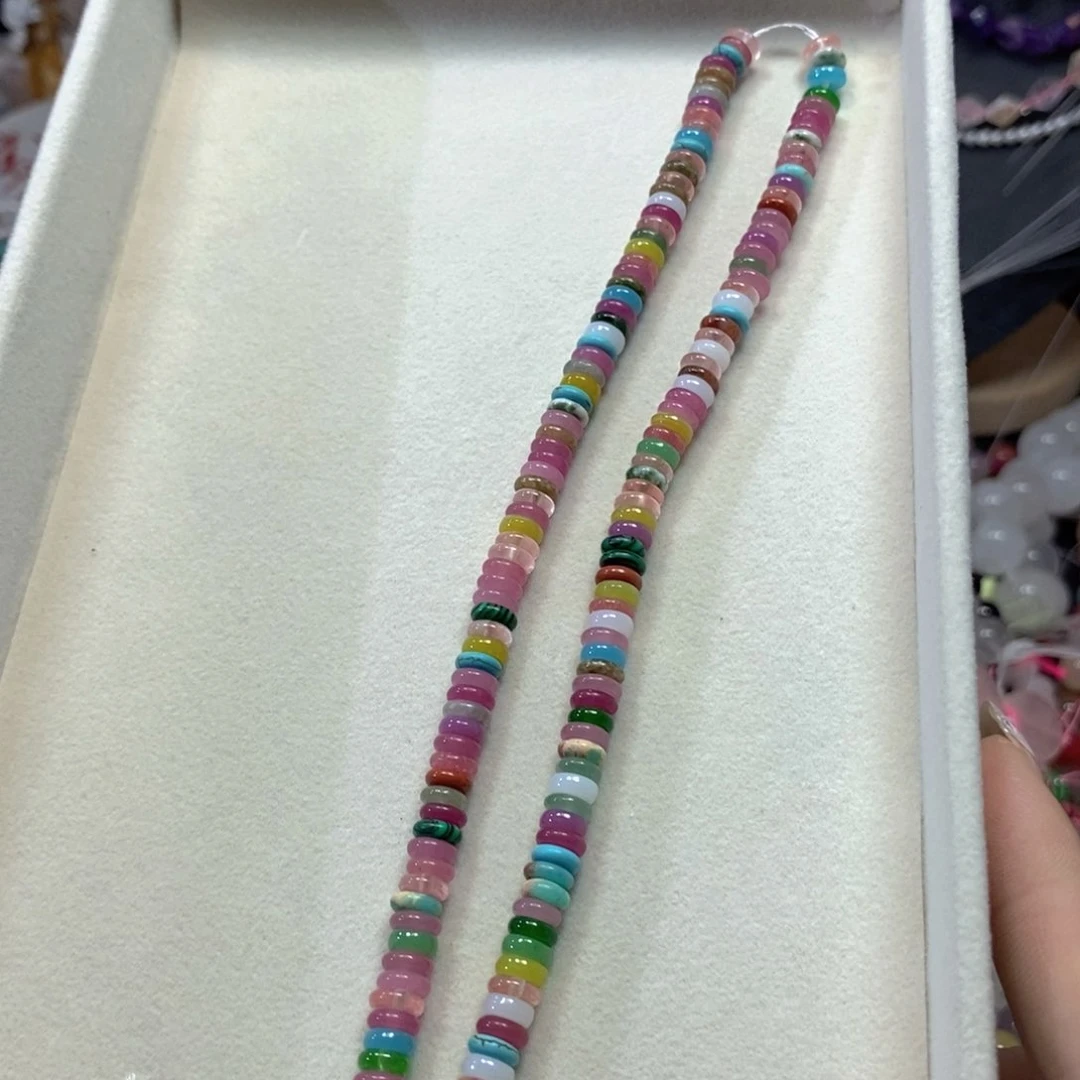 玛瑙/玉髓合金珠宝半成品多宝算盘卡6mm