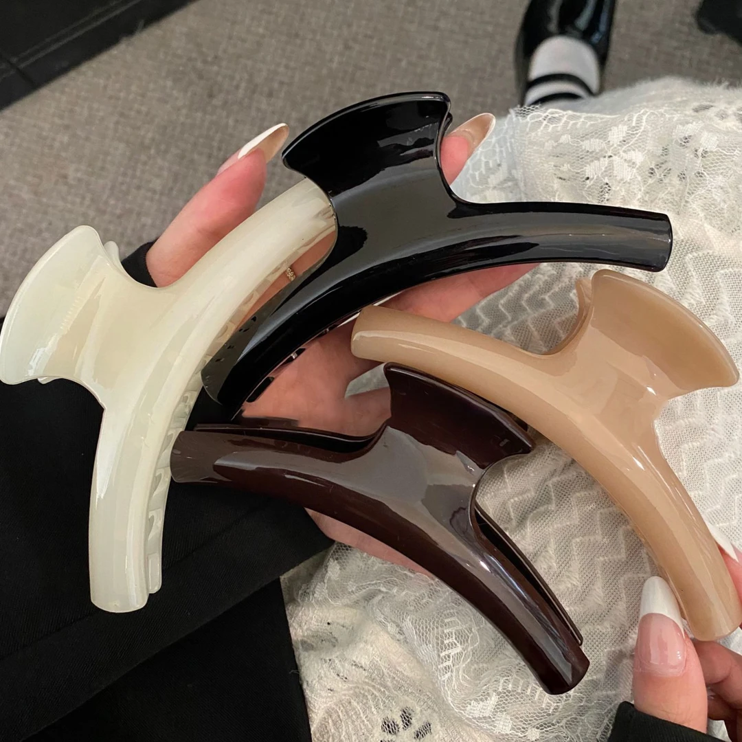 HiALOHA【到手3个】法式大号弧形抓夹女后脑勺盘发夹发量大鲨鱼夹