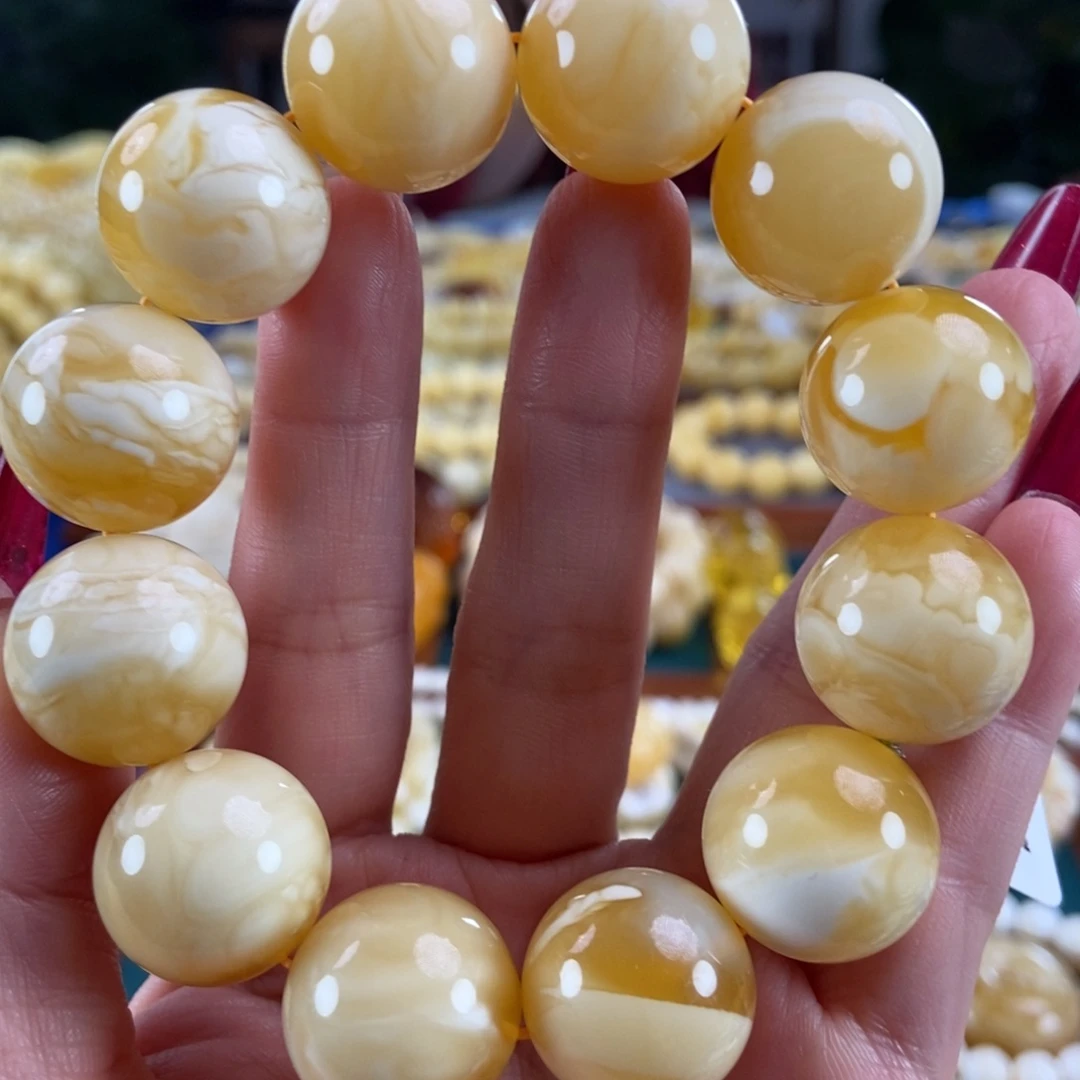 琥珀未镶嵌珠宝奇石19圆珠47.36